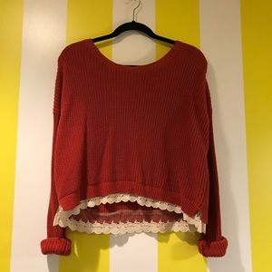 Kimchi Blue High Low Crop Top Sweater